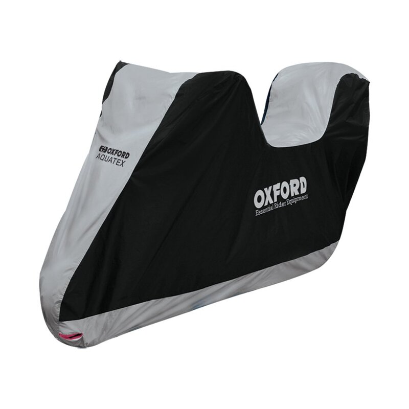Oxford Binnen- / Buitenhoes Aquatex Zwart/Zilver - Motorfiets / Scooter met Topcase - S