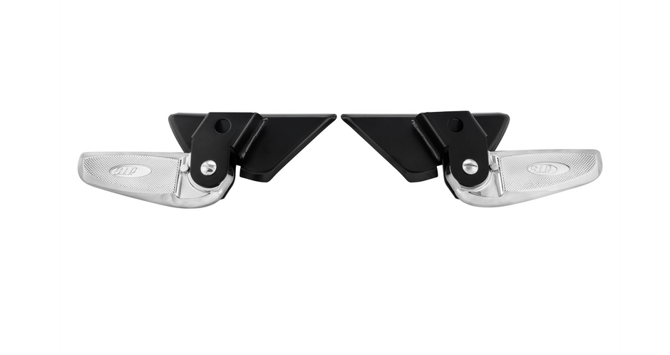 Voetsteunen rechts en links voor Vespa LX /LXV /S 50-150cc, zwart/chroom