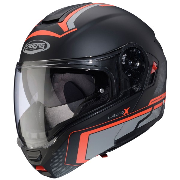 Caberg helm Levo X Elite mat-zwart/antraciet-rood