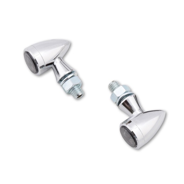HIGHSIDER Smart Zestien-bullet LED-knipperlichtbehuizing chroom / lens rookgrijs (paar), voor & achter