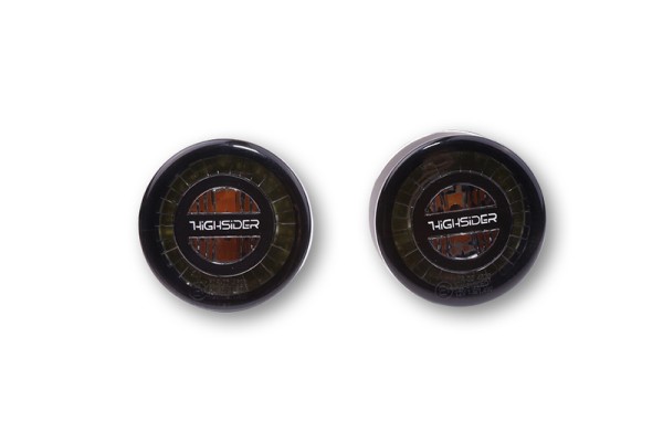 HIGHSIDER pro Rocket LED richtingaanwijzer/positielicht zwart/getint 2in1, E-keurmerk (paar)