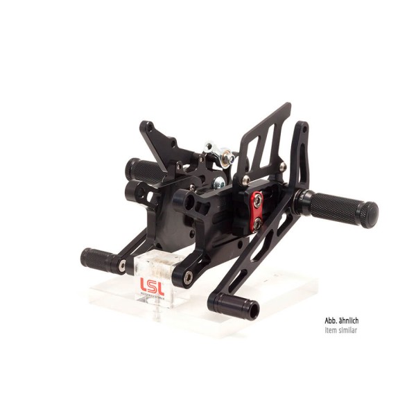LSL 2Slide-Rastenanlage für Suzuki GSXR600, GSXR750, 2004-2005, schwarz-rot, Racing, ohne Straßenzul