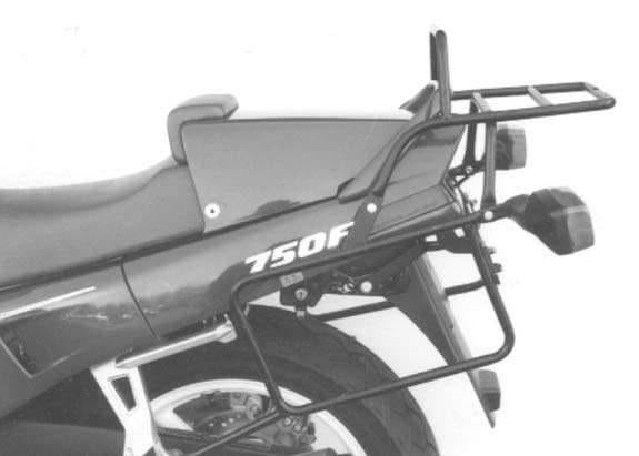 Buisvormige bagagedrager topkoffer en zijkoffer zwart voor Honda VFR 750 F (88-89)