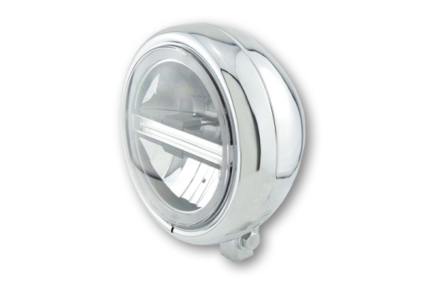 HIGHSIDER pro 5 3/4 inch koplamp Pecos Type 6 LED Chroom met TFL, E-goedgekeurd (1pc)