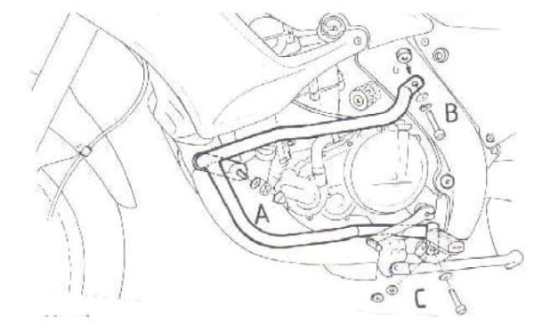 Motorbeschermer zwart voor Aprilia Pegaso 650/Garda (97-04) Hepco & Becker