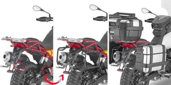 Zijtasdrager ONEFIT verwijderbaar voor Moto Guzzi V85 TT (Bj.19-) Givi