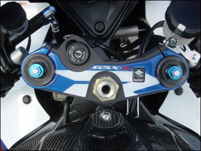 Vork kroon decor, blauw/wit voor Suzuki GSX-R750 BJ. 2006-2007/ 2008-2010/ GSX-R600 BJ. 2006-2007/ G