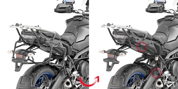 Afneembare zijkofferdrager voor Yamaha Tracer 900 / Tracer 900 GT (Bj. 18-19) Givi