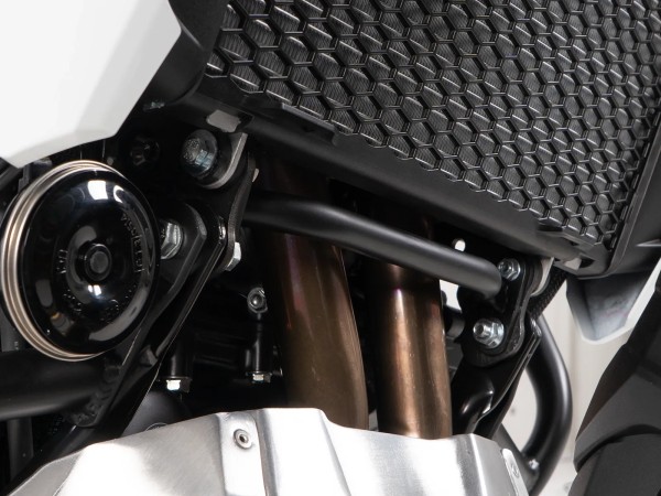 Zwarte verstevigingsstang voor motorbeschermingsbeugel voor XL 750 Transalp E-Clutch (26-) Hepco & Becker
