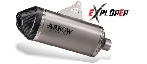 ARROW-uitlaat EXPLORER titanium met carbon-eindkap voor Suzuki DR-Z4S (25-)