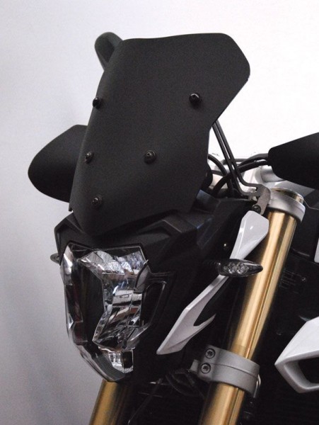 Laag windscherm op originele beugels voor BMW F 800 R (15-19), matzwart