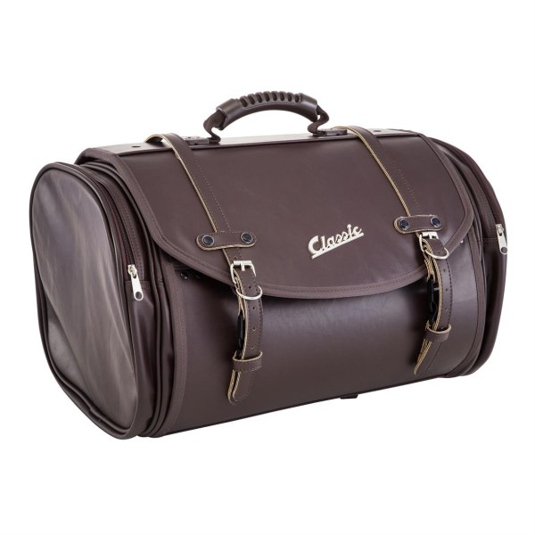 Classic" grote tas voor bagagedrager voor Vespa - donkerbruin, kunstleer