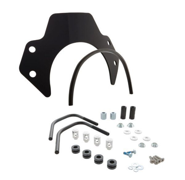 Flyscreen voor Vespa Primavera/Elettrica 50-150cc 2T/4T, zwarte houders, zwart getint