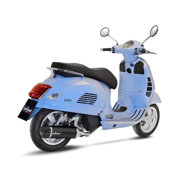 LeoVince compleet systeem SBK Nero voor Vespa GTS 125 /150, roestvrij staal zwart, ABE, Euro4