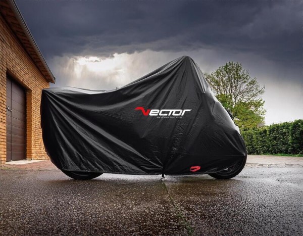 VECTOR Katoenen buitenzeil voor motor/scooter - Zwart - M