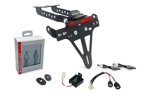 Nummerplaathouder (incl. Barracuda knipperlichten voor + achter) voor Kawasaki Z650 / Ninja 650 (20-)