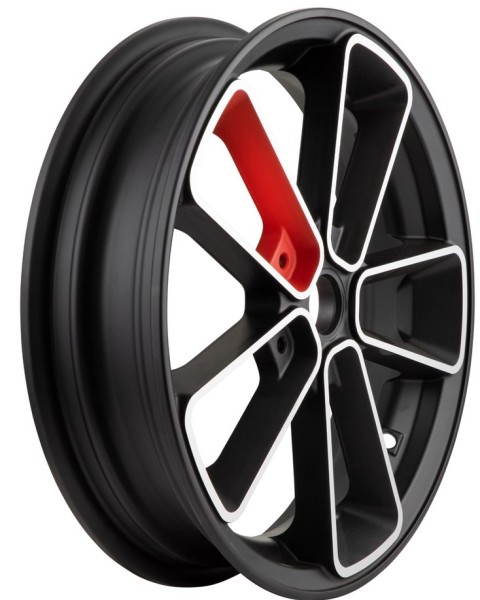 Velg voor/achter 13" voor Vespa GTS/GTS Super/GTV/GT 60/GT/GT L 125-300ccm, zwart mat/rood