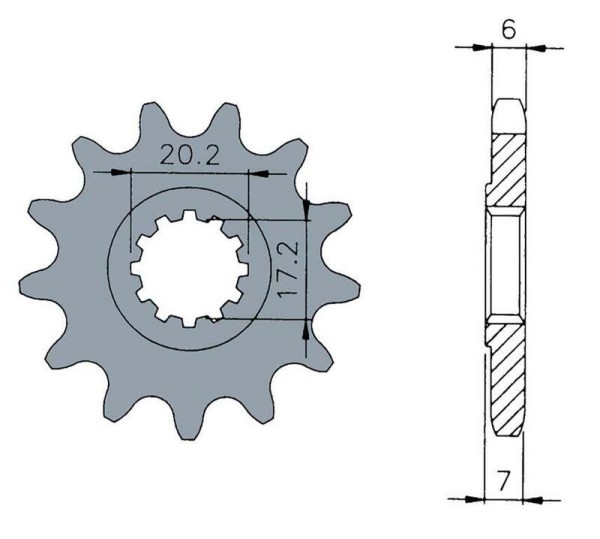 Tecnium standaard stalen rondsel voor 1120 - 420