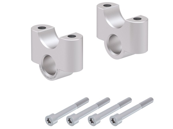 Stuurverhoger H=35 mm zilver voor BMW R 1200 GS LC Adventure (14-18) Hepco & Becker