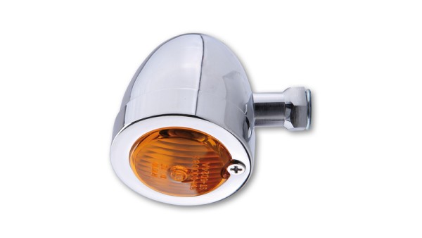 HIGHSIDER Smart Bullet Flat bulb knipperlichtbehuizing chroom / lens oranje (per stuk), voor & achter
