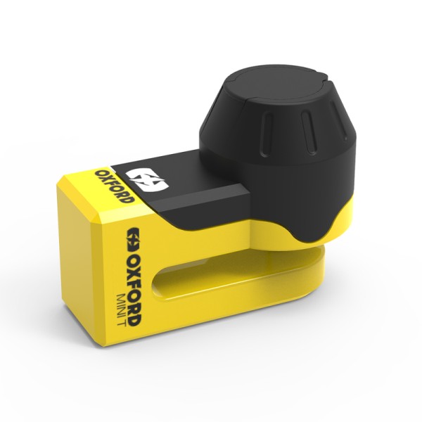 Oxford Mini T remschijfslot - 5,5 mm - geel/zwart
