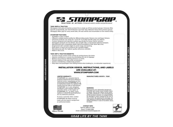 Stompgrip Tank Pad hybrid, Volcano, für Yamaha MT10, 2022-2025