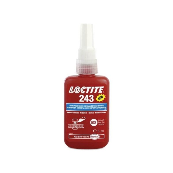 Loctite 243 Schroefdraadborgmiddel met gemiddelde sterkte - flesje van 5 ml