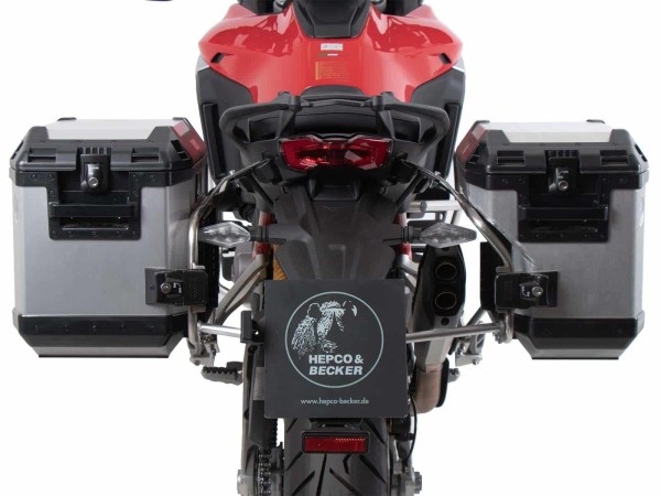 Kofferdrager set Cutout incl. kofferset Xplorer Cutout zilver voor Ducati Multistrada V4 (25-)