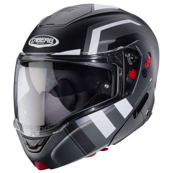 Caberg helm Horus X Road mat-zwart/pistool-metallic-wit
