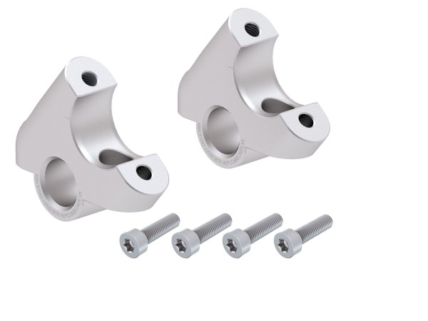 Stuurverhoger H=30 mm met offset 24 mm achter zilver voor BMW R 1250 RT (21-) Hepco & Becker