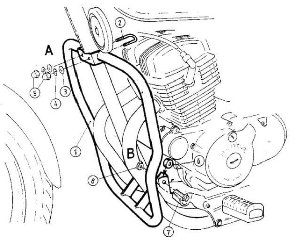 Chroom motorbeschermer voor Honda CA 125 Rebel (95-01) Hepco & Becker