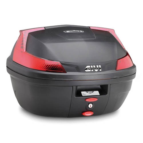 B37 BLADE MONOLOCK Topkoffer zwart met plaat en rode reflectoren Givi
