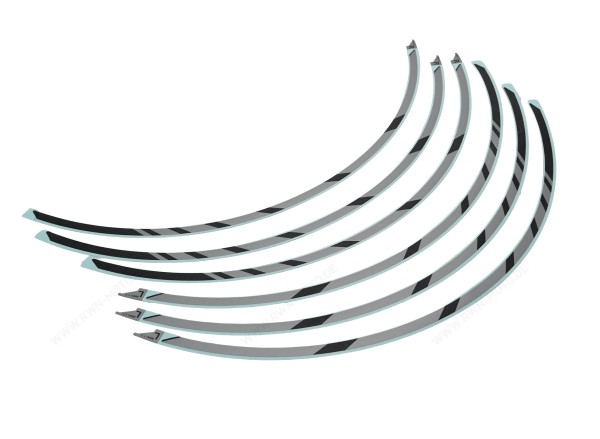 Set velgstickers (17") *NH-A40M* MAT CRYPTON SILVER METALLIC Origineel Honda