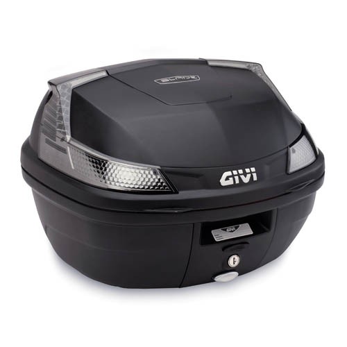 B37 BLADE TECH MONOLOCK Topkoffer zwart met plaat en transparante reflectoren Givi