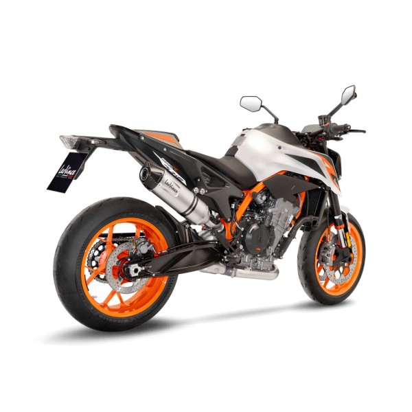 LeoVince uitlaatsysteem LV One Evo voor KTM Duke 790 /890, zilver, slip-on, Euro4, E-certificaat