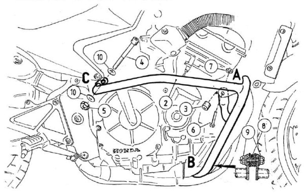 Motorbeschermer zwart voor Honda CBF 600 (04-07) Hepco & Becker