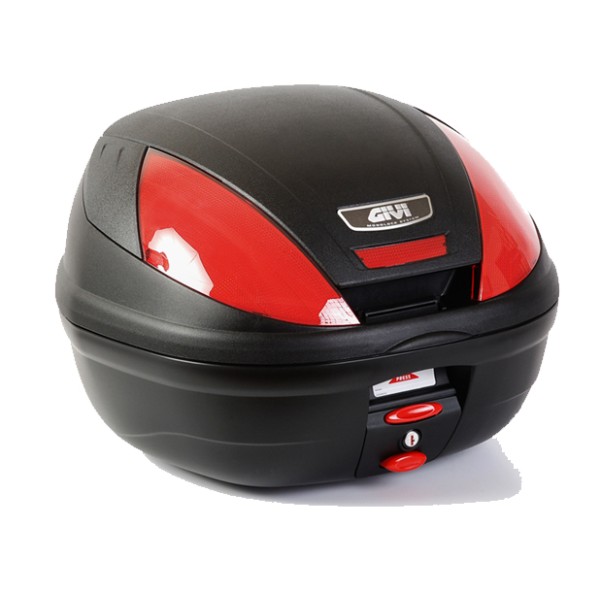 E370 MONOLOCK topkoffer met rode reflectoren en plaat Givi