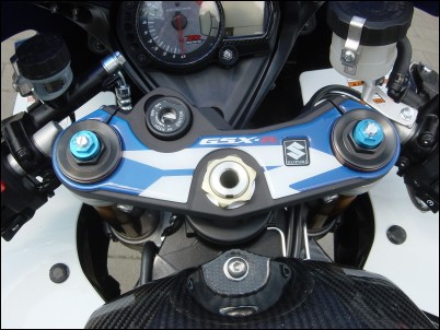 Vork kroon decor, blauw voor Suzuki GSX-R1000 BJ. 2007-2008