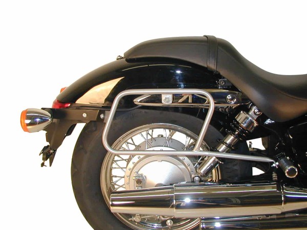 Chromen buisvormige leren tassenhouder voor Honda VT 750 DC Shadow Spirit (07-13) Hepco & Becker