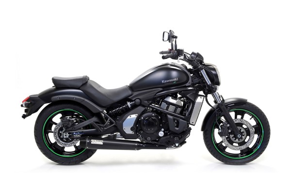 ARROW Auspuff Komplettanlage DARK REBEL mit Aluminium-Endkappe für Kawasaki Vulcan S 650 2021-2023