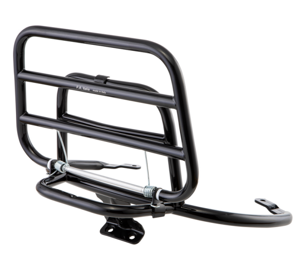 Bagagerek achteraan voor Vespa Primavera /Sprint 50-150ccm, opvouwbaar, glanzend zwart