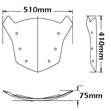 Sport windscherm voor BMW K 1200 GT /K 1300 GT, helder