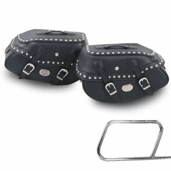 Zijkoffer set Buffalo Custom zwart voor buizentas houder Hepco & Becker