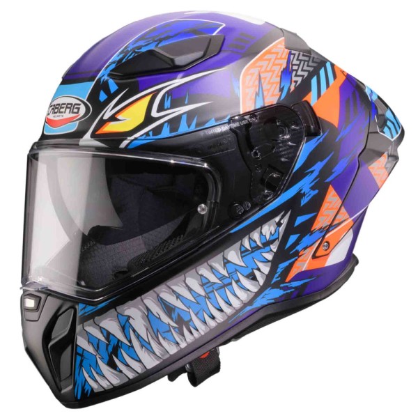 Caberg Helm Drift Evo II Nobo mat-zwart/blauw-paars-fluo-oranje