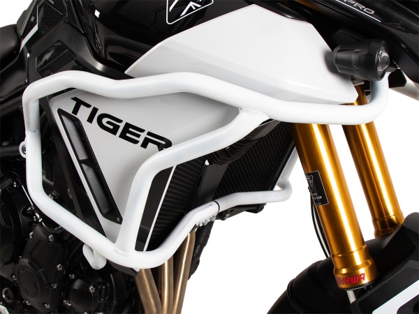 Tankbeschermbeugel "Solid" wit voor Triumph Tiger 900 GT / Pro (24-) Hepco & Becker