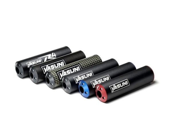 Yasuni compleet uitlaatsysteem aluminium zwart / aluminium rood
