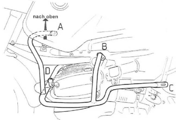 Motorbeschermer zilver voor BMW R 850 GS (98-00)/R 1100 GS (94-99) Hepco & Becker