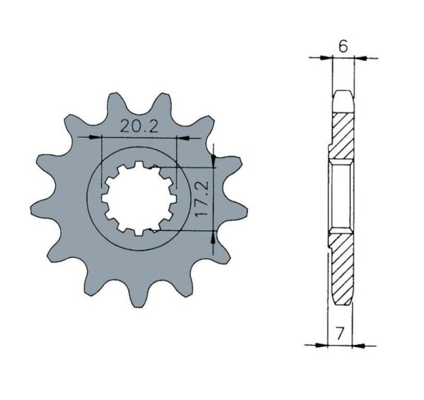 Tecnium standaard stalen rondsel voor 1120 - 420