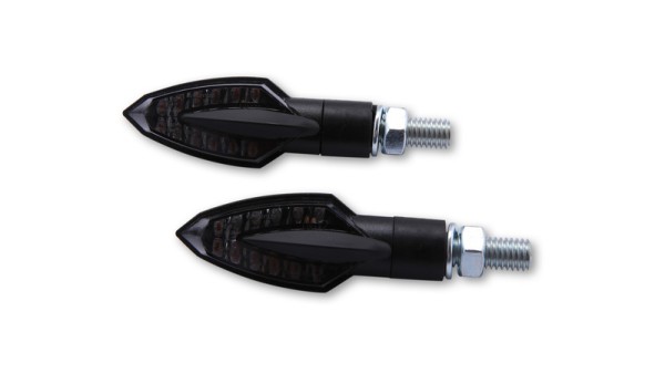 HIGHSIDER Smart Vinci LED knipperlichtbehuizing zwart / lens rookgrijs (paar), voor & achter