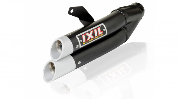 IXIL HYPERLOW BLACK XL rvs achterdemper voor Kawasaki ZX 300 R Ninja (Bj.13-)